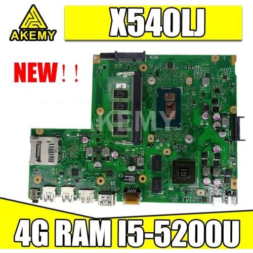 Akmey X540LJ motherboard For Asus X540LJ X540L F540L R540L Laptop motherboard 4G RAM I5-5200U GT920M-2GB REV2.1 Test work 100