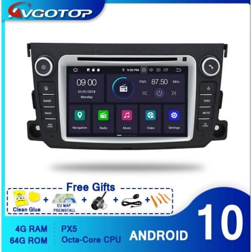 AVGOTOP 2+16GB/4+64GB Android 9 Bluetooth GPS Car Player Multimedia For MERCEDES-BENZ SMART 2010-2015