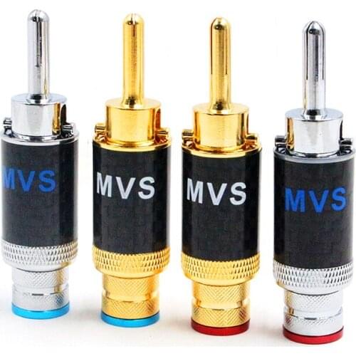 MVS solder-free banana plug with lock, carbon fiber plug, power amplifier speaker connector
