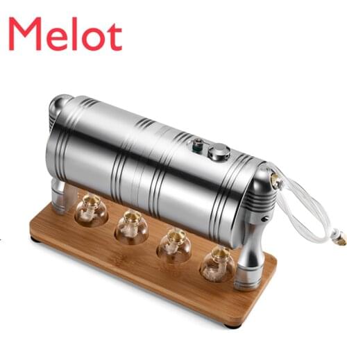 All-Metal Startable Steam Engine Model Engine Retro with Heating Boiler Large Boiler Model