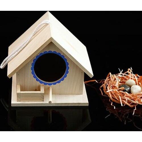 Wooden Bird House Birdhouse Hanging Nesting Box Home Garden Yard Decor