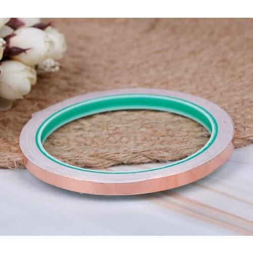 Double Sided Conduct Copper Foil Shielding Tape 6mm*10m Conductive Self Adhesive Heat Insulation