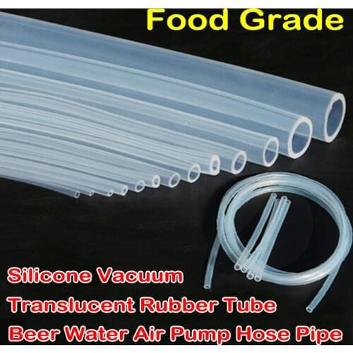 Flexible 1 Meter Food Grade Clear Translucent Silicone Tube Silica Gel dia. 0.5 1 2 3 4 5 mm Beer Milk Rubber Hose Pipe Soft 1 M