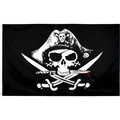 Johnin 90X150cm Skull and Cross Crossbones Sabres Swords Jolly Roger pirate Dead Mans Chest Flags