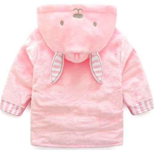 Baby Boy Girl Rabbit Ear Hooded Koala Panda Costume Solid Pink Gray Rompers Cartoon Bathrobe Bath Towel Cotton Clothes Nightgown