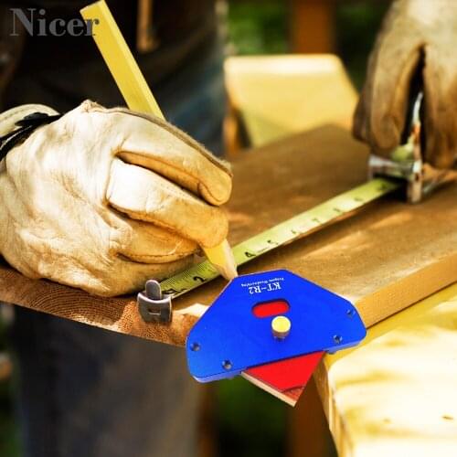 KT-R2 Woodworking Circular ARC Positioning Template R Angle Circular Template Semi-Round Corner Aluminum Alloy Red Wood Tools