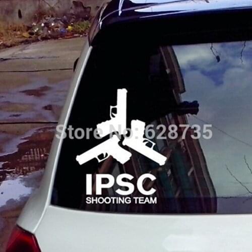 Fashion Cool Vinyl Wall Sticker - Waterproof Gun "IPSC SHOOTING TEAM" Decals For The Whole Car Body Decoration