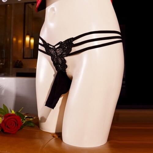 Mens Sexy Sissy Pouch Panties Lace G-string Thongs Briefs Underwear Underpants Peni Sleeve Butterfly Bandage Cross Strap Thong