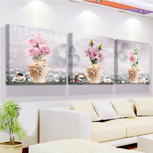 Pink Variety Of Floral Wall Art Canvas Painting Living Room Canvas Picture Posters And Prints Without Frame R582