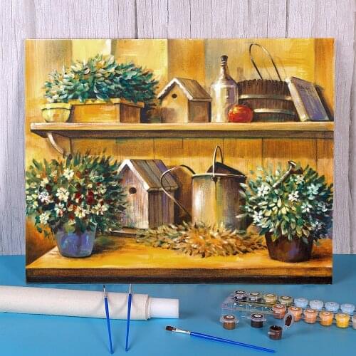 Landscape House DIY Painting By Numbers Package Acrylic Paints 40*50 Boards By Numbers Loft Wall Picture Kids Drawing