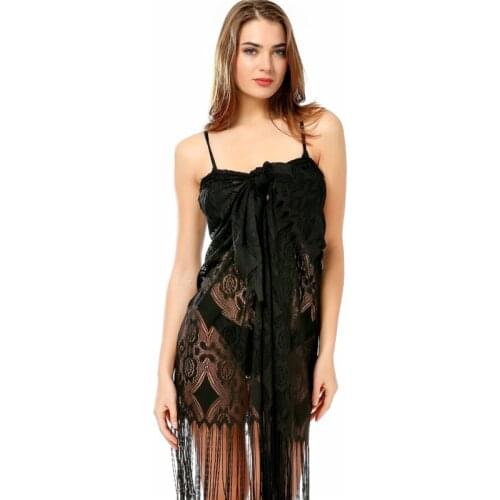 Fringe Cover Up Tunic Dresses for Beach Tassel Swimsuit Black White Beachwear Women Robe De Plage Crochet Bathing Suit Swimwear