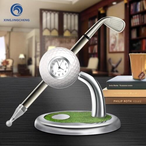 Mini Desktop Golf Ball Pen Stand with Golf pens 2-Piece Set of Golf Souvenir Tour Souvenir Novelty Gift