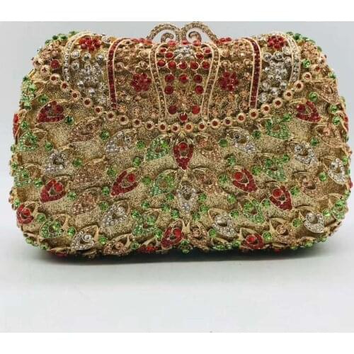 New lady Crystal Prom Clutch Purse Female Prom Purses Bridal Shoulder Bag Womens Handbags Rhinestone Evening Bags clutches bags
