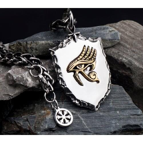The Eye of Horus necklace for men Shield stainless steel with Cooper pendant necklace hippop street culture mygrillz