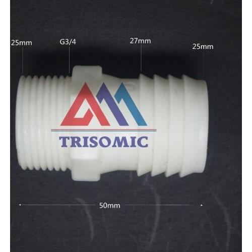 25mm-G3/4 Straight Connector Plastic pipe Fitting Barbed Connector with thread Material PE Joiner Fitting Aquarium Fish Tank