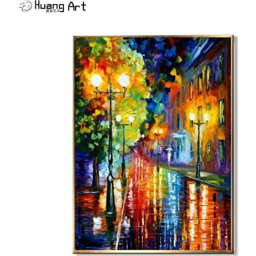 Modern house wall decor beautiful painted canvas berautiful city modern paintings with a knife oil paintings paris street scenes
