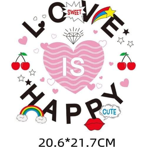 Iron-on heat transfer printing for women T-shirt DIY love English letter patch accessories decorative stickers for friends