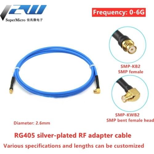SMP female to SMP female extension cable SMP/SMP-KK curved female connector cable RG405 blue semi-flexible coaxial cable