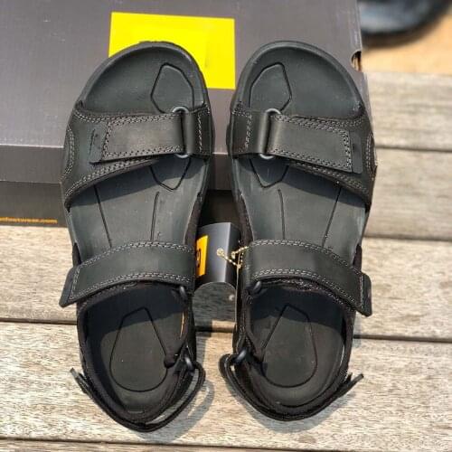 American brand mens shoes outdoor leather sandals size 39-45 summer tide beach shoes soft sole first layer cowhide