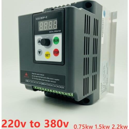 Vfd 2.2kw 1.5kw 0.75kw 220v single phase input 380v 3 phase output AC Frequency Inverter AC drives /frequency converter Nf