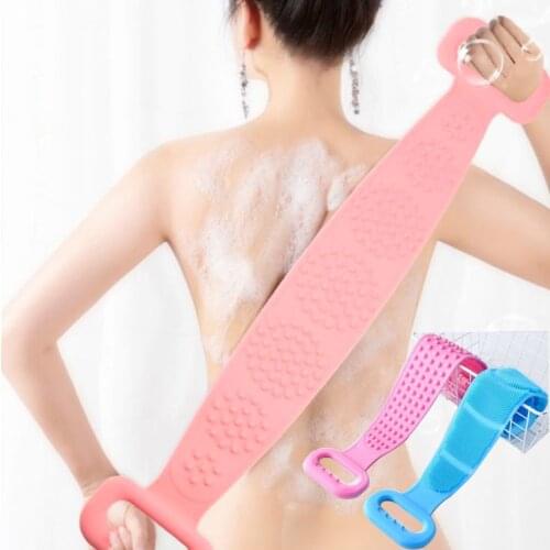 Magic Silicone Brushes Bath Towels Rubbing Back Mud Peeling Body Massage Shower Extended Scrubber Skin Clean Brushes Bathroom