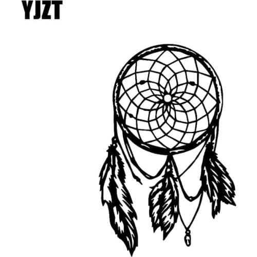YJZT 11.5CM*17.8CM Dreamcatcher Vinyl Motorcycle Car Sticker Funny Decals Black/Silver C10-01109
