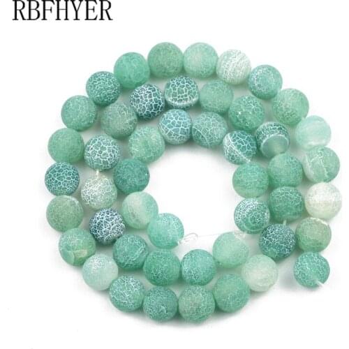 Green Weathered carnelian Natural Stone beads Loose Bead 6/8/10/12MM For Jewelry Making DIY Charm Bracelet accessories