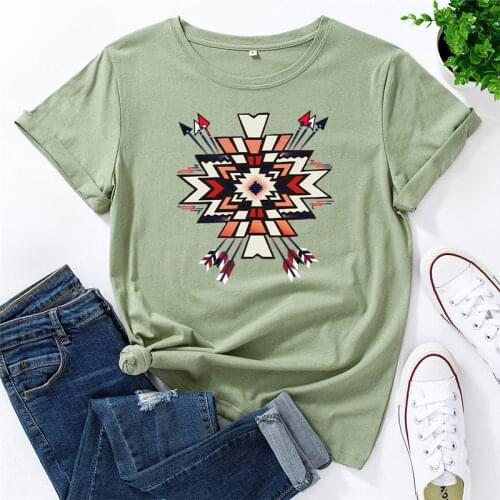 Plus Size S-5XL New Arrow Print Print 100%Cotton T Shirt Women Shirts O Neck Short Sleeve Summer TShirt Women T-Shirt Pink Top