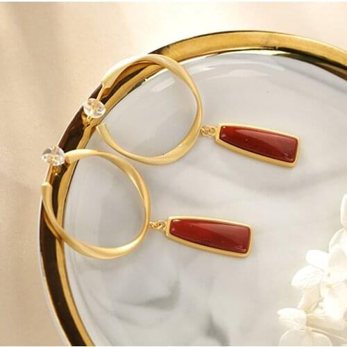 Green Square Big Circle Earring for Women Chinese Fashion Vintage Ethnic Palace 2021 Trendy Dating Jewelry Pendientes Wholesale