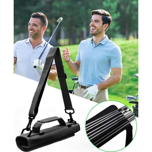 1pcs Mini Portable Golf Club Carry Bag Lightweight Nylon Mesh Storage Travel Pouch With Adjustable Shoulder Straps