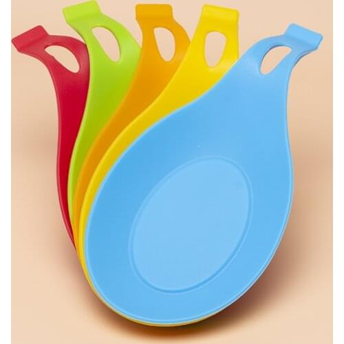 1pcs Food Grade Silicone Spoon Rest Utensil Spatula Holder Heat Resistant stand for spoons Kitchen Accessories Tool