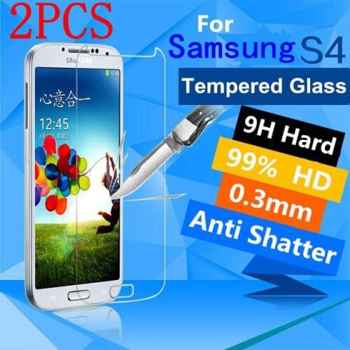 2PCS Tempered Glass For Samsung Galaxy S4 Screen Protector protective film For I9500 glass