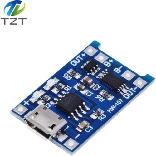 5pcs Micro USB 5V 1A 18650 TP4056 Lithium Battery Charger Module Charging Board With Protection Dual Functions 1A Li-ion