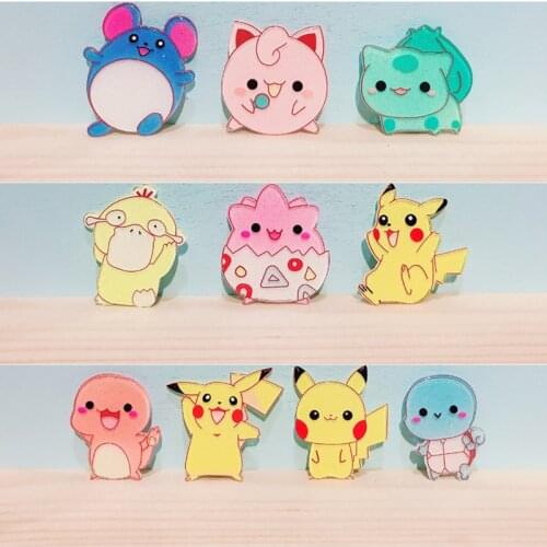 Pokemon Cute Hairpin Kawaii Cartoon Anime Figure Pikachu Charmander Headwear Squirtle Bulbasaur Hair Accessories for Girls