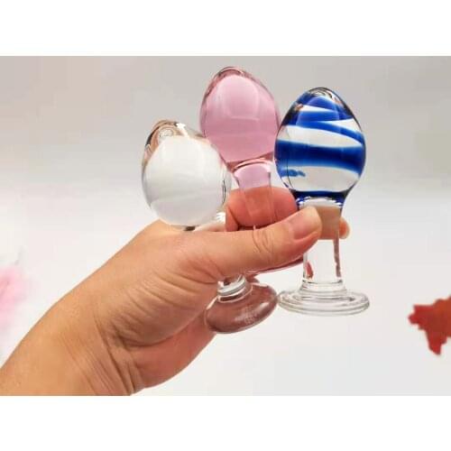 Pyrex Glass Anal Plug Butt Plug, Glass Butt Plug Penis Erotic Wand Toys Anal Dildo Gay Sex Toys Masturbator Stimulator for Men