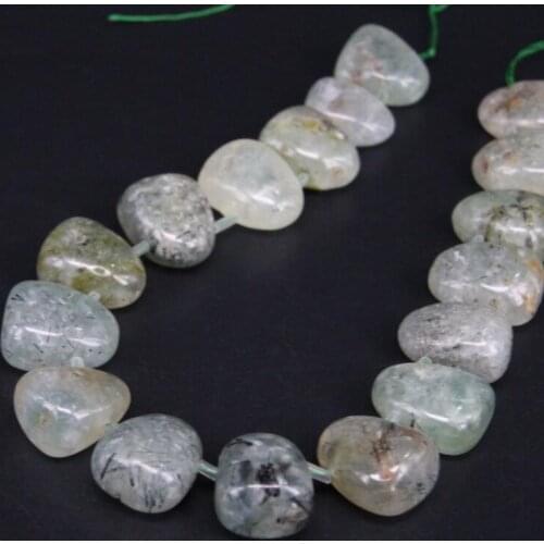 15.5"/strand Natural Prehnites Top Drilled Nugget Loose Beads,Raw Gems Stone Slab Pendants Necklace Jewelry For Crafts Making