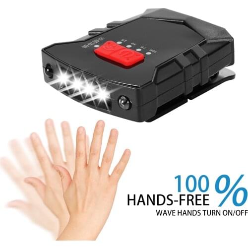COB LED Induction Hat Clip Lights Headlight Fishing Headlamp USB Charging Cap Head Lantern Clip On Head Torch