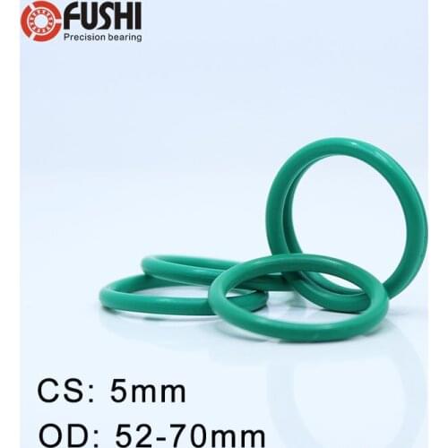 CS5mm FKM Rubber O RING OD 52/55/58/60/62/65/68/70*5 mm 50PCS O-Ring Fluorine Gasket Oil seal Green ORing