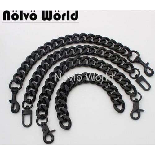 1-5pieces 3 kinds of hooks 60-100-110-120cm dark black color 5.0mm thick aluminuml chains for crossbody purse hardware