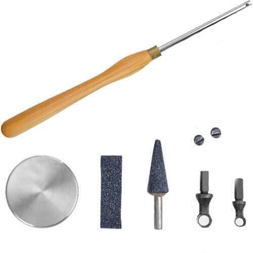 Two Replaceable Cutter Heads For Trimming And Surface Polishing Wood Turning Tools