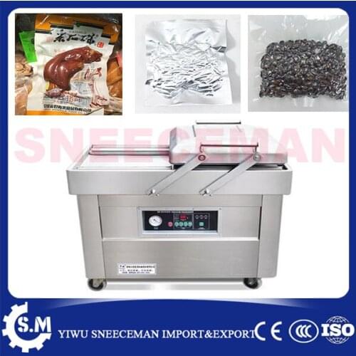 DZ-400-2 automatic stainless steel dry-wet food vacuum sealing machine commercial double room cooked vacuum sealing machine