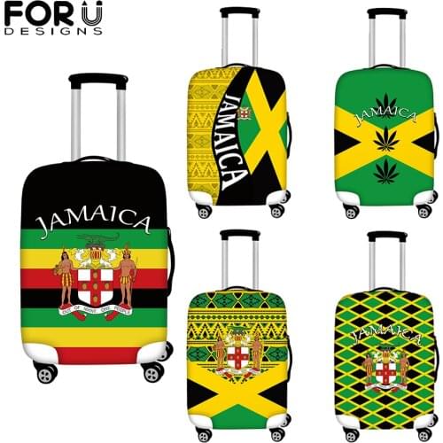 FORUDESIGNS Travel Accessories Luggage Cover Jamaica Flag Print Elasticity Luggage Protective Covers Elastic Suitcase Dust Cover