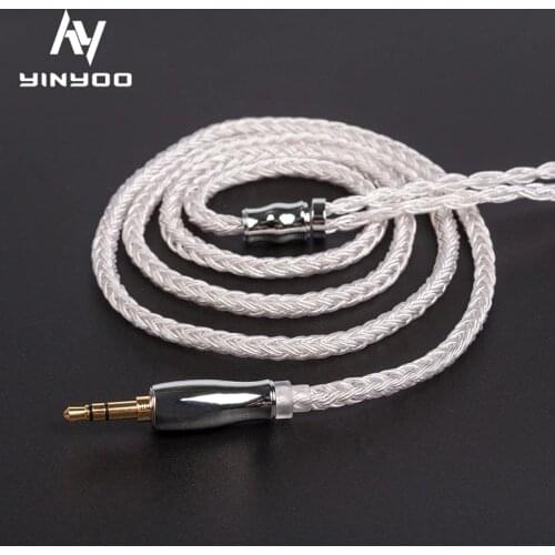 Yinyoo 16 Core High Purity Silver Plated Cable 2.5/3.5/4.4MM With MMCX/2PIN/QDC/TFZ for BLON BL-01 BL-03 KBEAR KS2 LARK KZ ASX