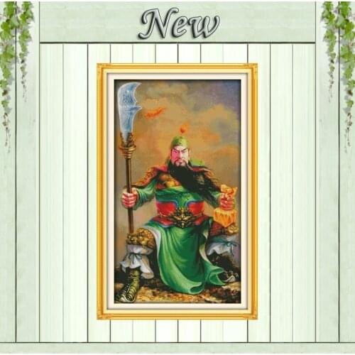 Kwan Kung painting diy home wall decor counted print on canvas DMC 11CT 14CT Chinese Cross Stitch kits embroidery needlework Set