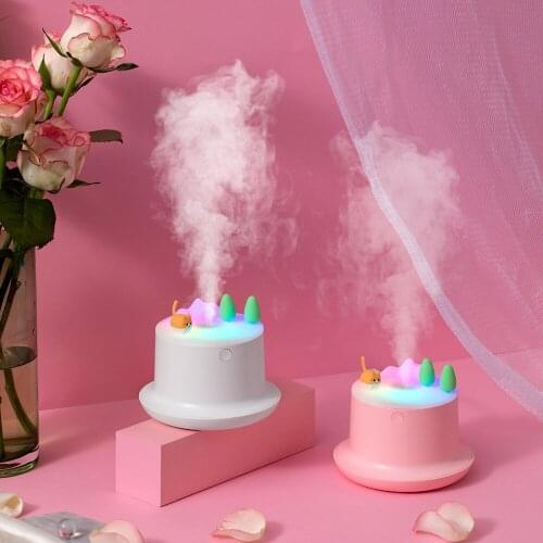 Creative Cakes Shape Air Humidifier USB Aromatherapy Diffuser with Colorful LED Lamp 260ML Auto Shut-off Mini Home Humidificador