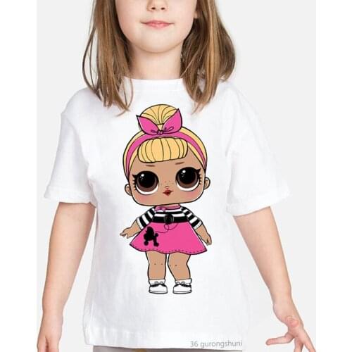 Harajuku Summer Fashion African Melanin Little Girl Cartoon Girl T-shirt Design Casual T-shirt Tops Cute Tshirt Kids Clothes