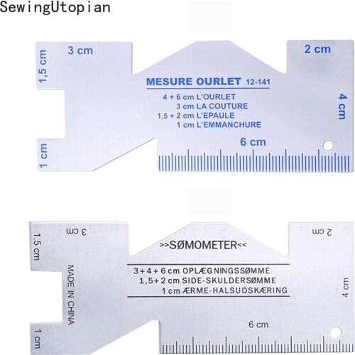 Metal Quilting Ruler Patchwork Sewing Tailor Ruler Cutting Aluminum Thickness Gauge Precision Seam Measure Handmade Craft Gauge