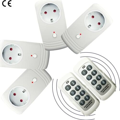 4PCS Pack US EU UK Wireless Smart Socket Remote Control Power Outlet Light Switch 433MHz Power Socket Outlet 2500W