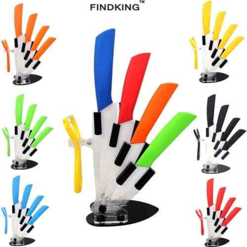 Colorful 3 4 5 6 inch holder peeler kitchen ceramic knife sets chefs porcelain Zirconia ceramic knives stand for cooking