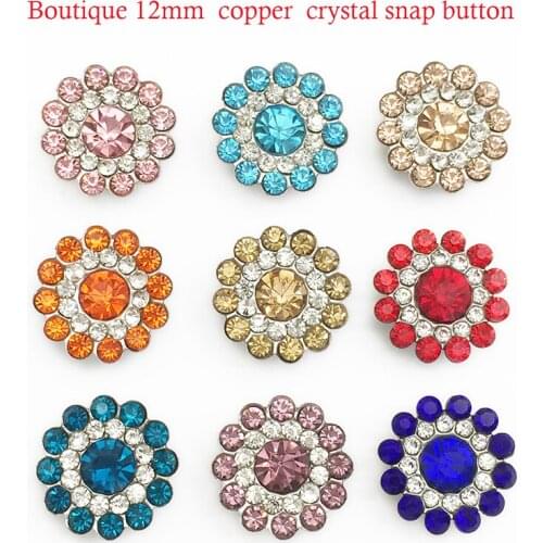 NEW Boutique Birthstone constellation copper crystal 12mm snap button flower MS538